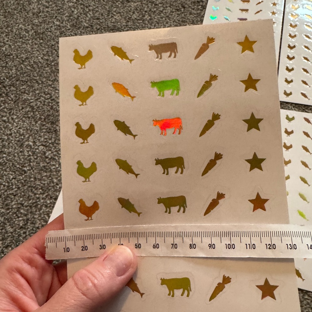 Gold Food Choice Stickers for Seating Cards - FREE with purchase